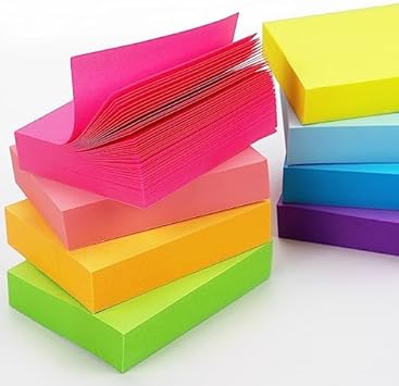 Sticky Notes 1.5x2 inch Bright Colors Self-Stick Pads 8 Pads