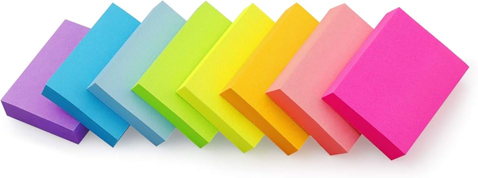 Sticky Notes 1.5x2 inch Bright Colors Self-Stick Pads 8 Pads