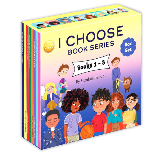 I Choose Box Set includes Books 1-8: I Choose to Calm My Anger, I Choose Kindness, I Choose to Try Again, I Choose to Calm My Anxiety, I Choose Happy, I ... Reuse, and Recycle, I Choose to Speak Up